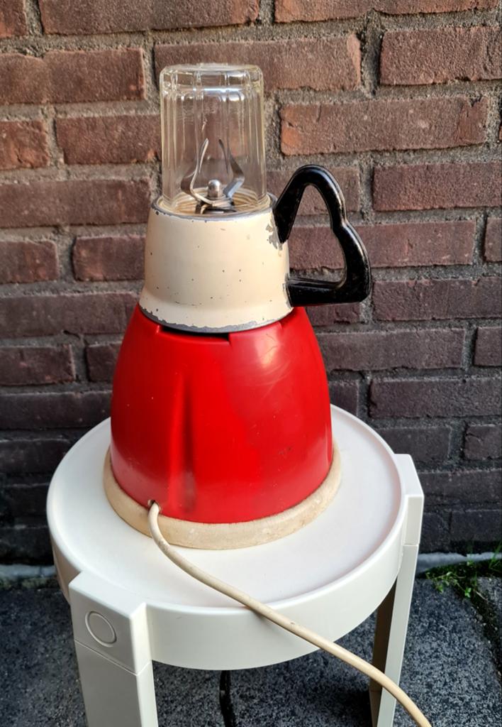 Blender mixer koffiemaler antiek design rood wit werkt mooi, Ophalen