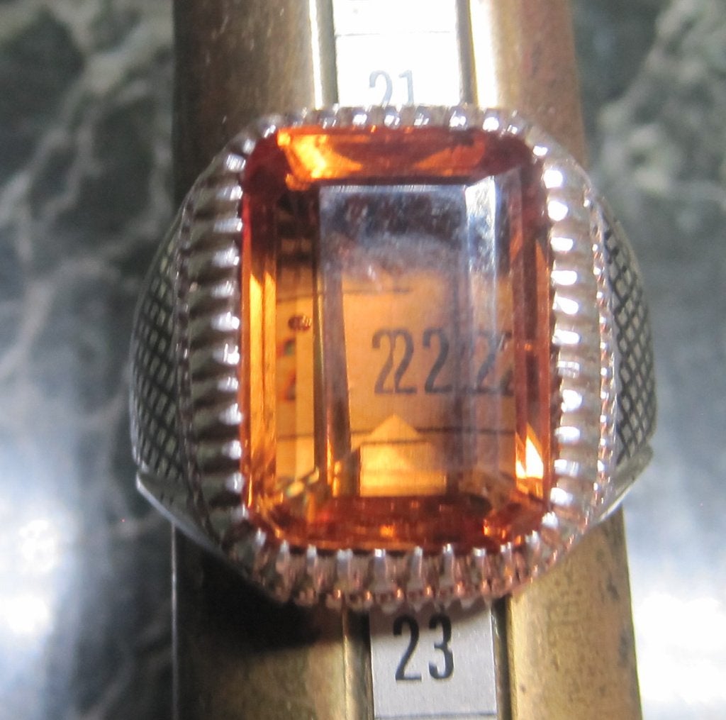 Excellent alexandrite design zegelring zeldzaam 24 g m 22, Ophalen, 20 of groter, Zo goed als nieuw, Dame of Heer