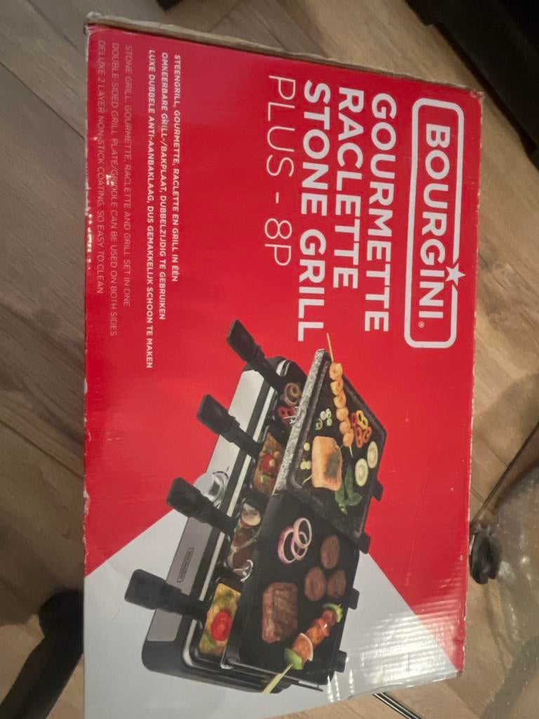 Bourgini Gourmette Raclette Stone Grill Plus - 8P, Ophalen of Verzenden, Zo goed als nieuw, 8 personen of meer