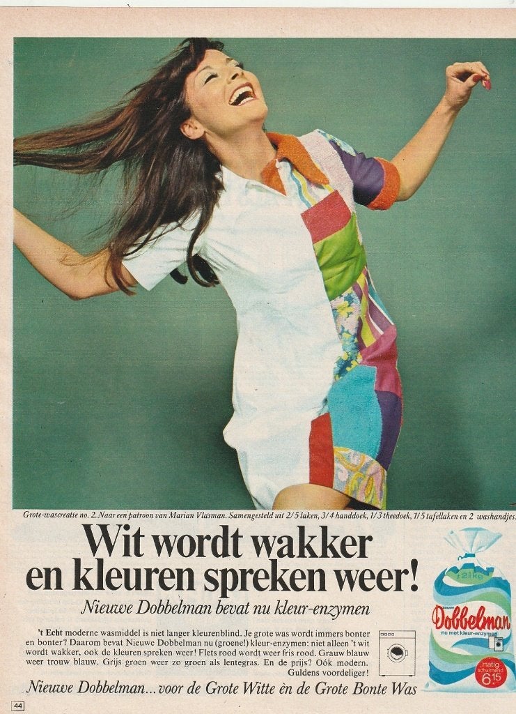 retro reclame 1969 Dobbelman wasmiddel Marian Vlasman jurk, Verzamelen, Retro, Verzenden, Overige typen