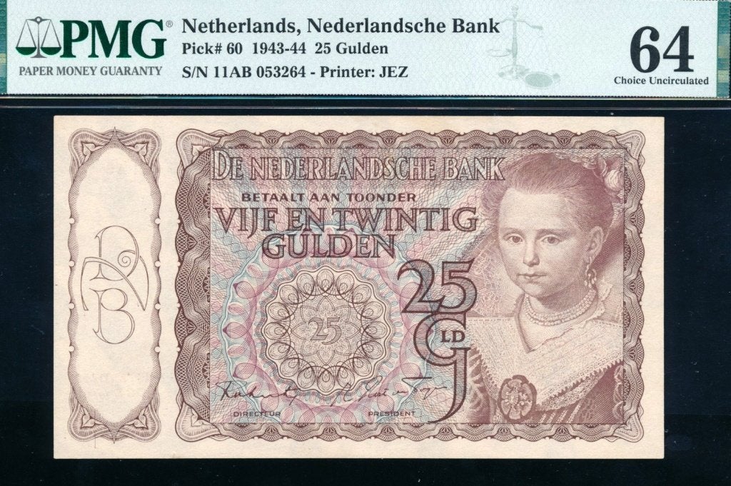 25 Gulden 1943 Prinsesje PMG 64, Verzenden, 25 gulden