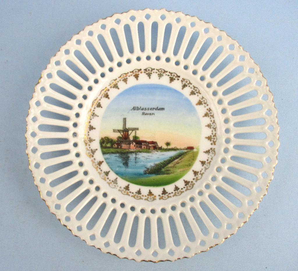 Alblasserdam Haven antiek Souvenir schaaltje bordje, Antiek en Kunst, Ophalen of Verzenden