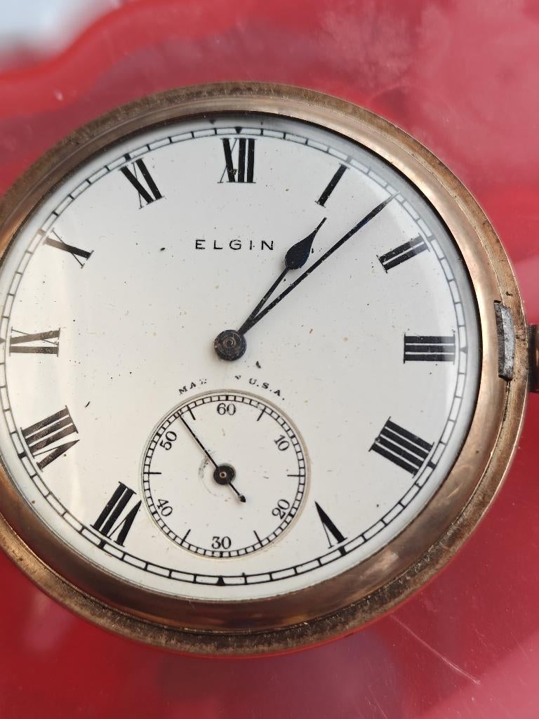 Elgin zakhorloge uit 1921 – functioneel – Amerikaans vintage, Antiek en Kunst, Ophalen of Verzenden