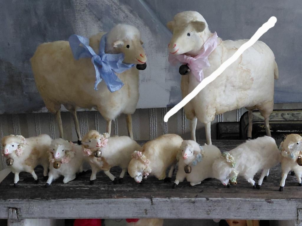 Mooie schapen en schaapjes, met bloemetjes,strikjes pasen, Antiek en Kunst, Curiosa en Brocante, Ophalen of Verzenden