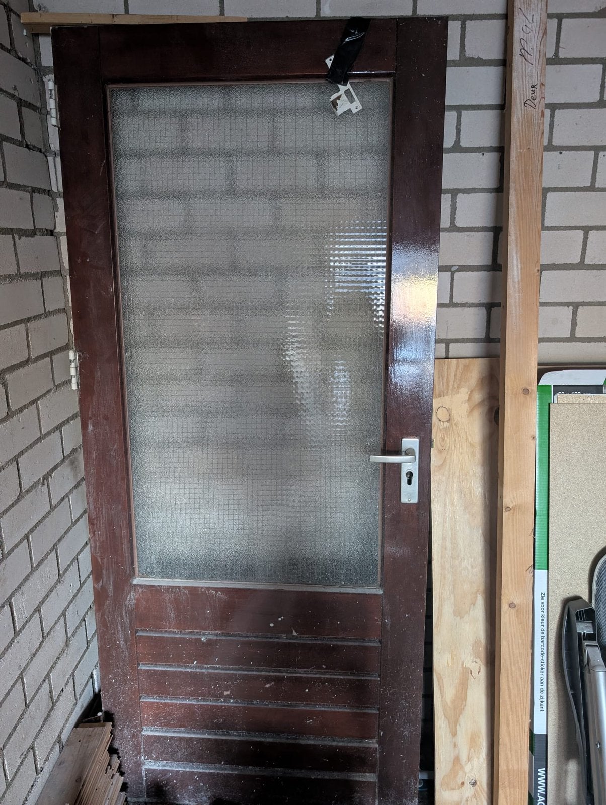 Hardhoute buitendeur / schuurdeur, Ophalen, Zo goed als nieuw, Buitendeur, 200 tot 215 cm