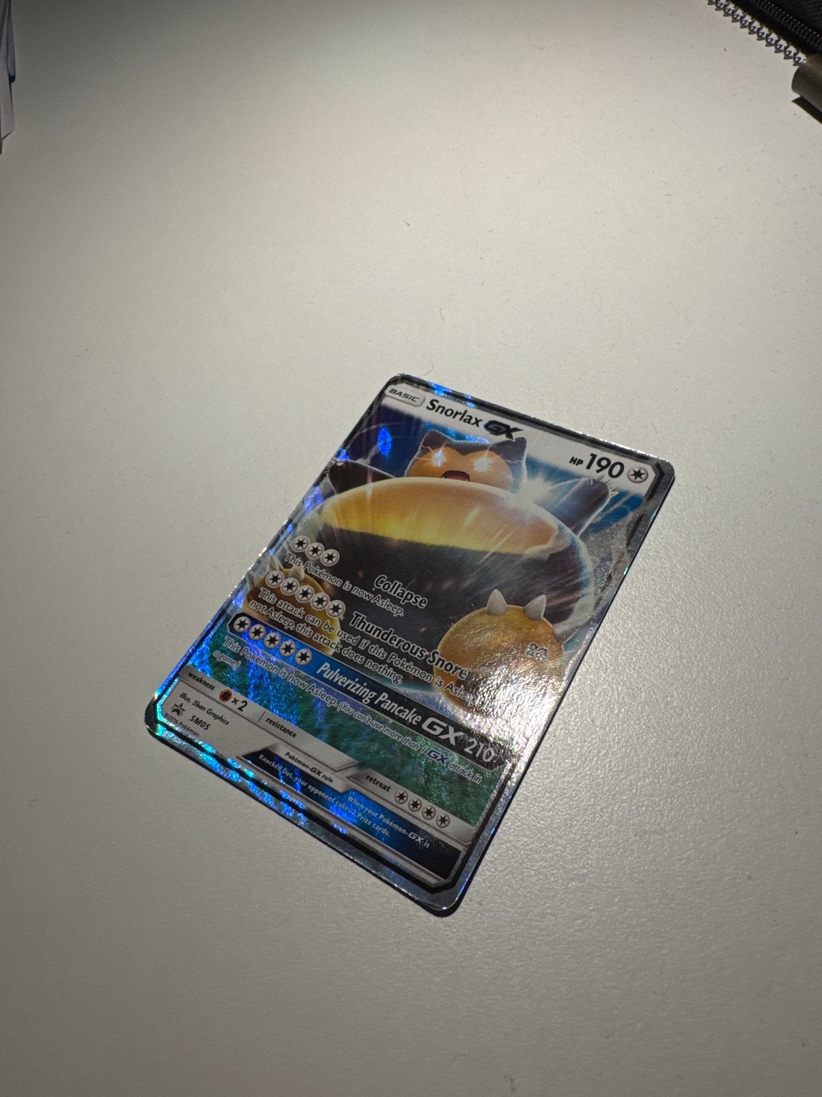 Pokémon Kaart Snorlax GX - Holo Foil, Ophalen of Verzenden, Gebruikt, Losse kaart, Foil