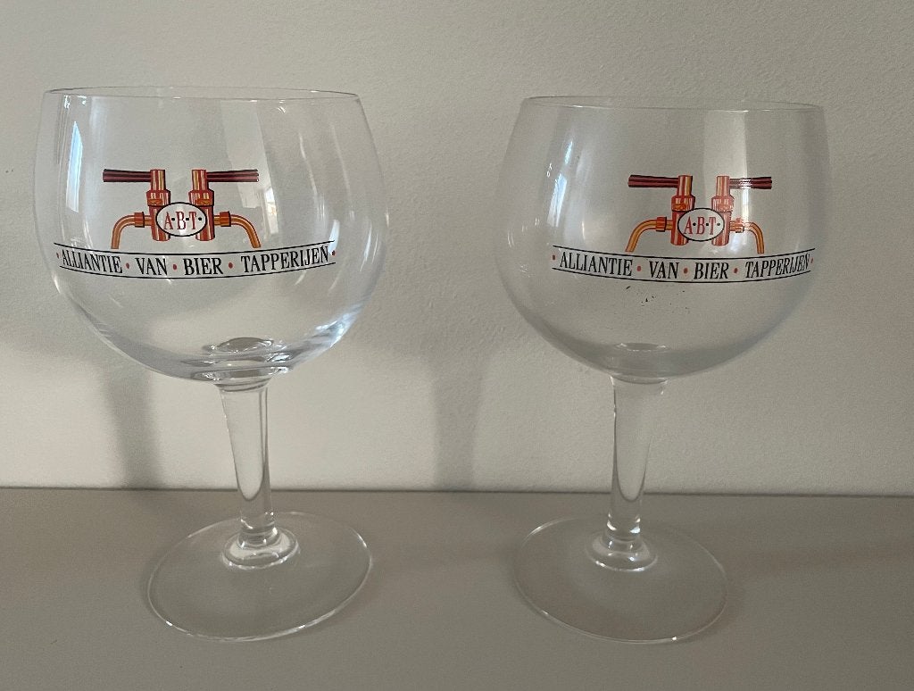 ABT kelk/bokaal bierglas, origineel.  2 stuks, Verzenden, Zo goed als nieuw, Glas of Glazen, Overige merken