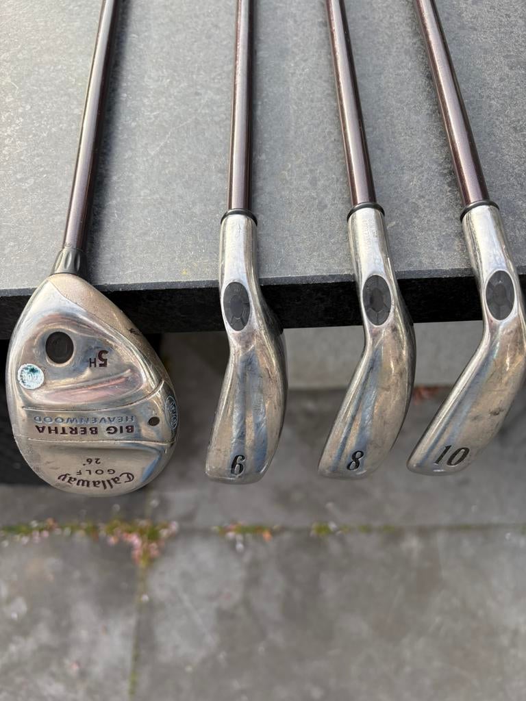 Callaway Big Bertha golfclubs hybride 5 en ijzers 6,8,10, Sport en Fitness, Golf, Ophalen of Verzenden, Zo goed als nieuw, Club