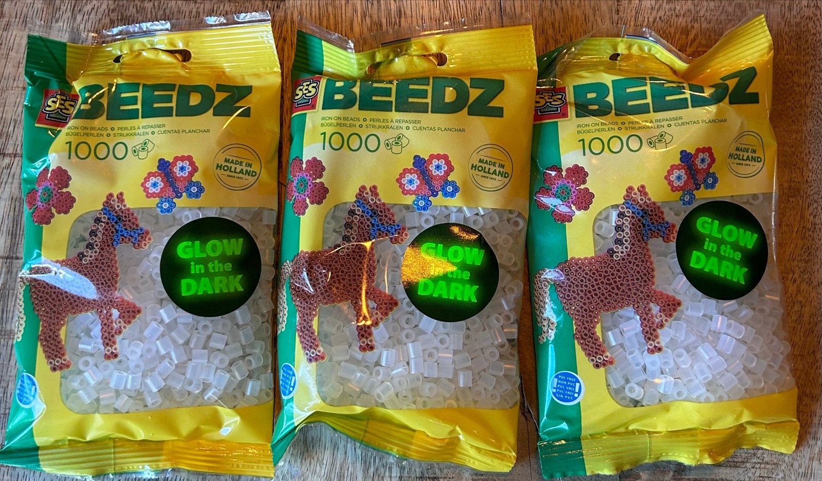 SES Beedz Strijkkralen Glow in the Dark - 3x1000 stuks, Ophalen of Verzenden, Nieuw, Knutselen, Met licht