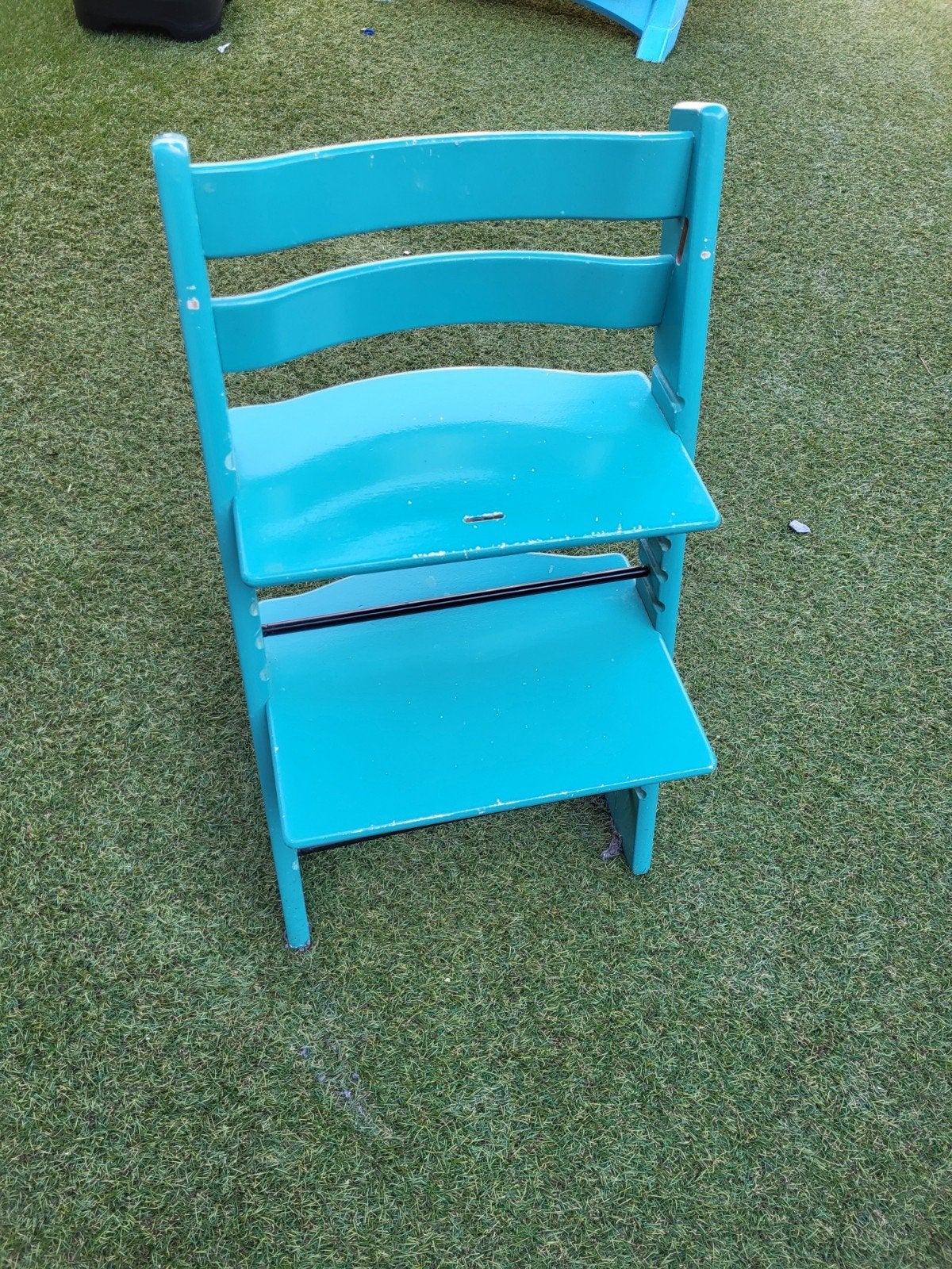 Stokke Tripp Trapp kinderstoel - Aqua Blauw om op te knappen, Ophalen, Gebruikt, Meegroeistoel, Aanschuifbaar