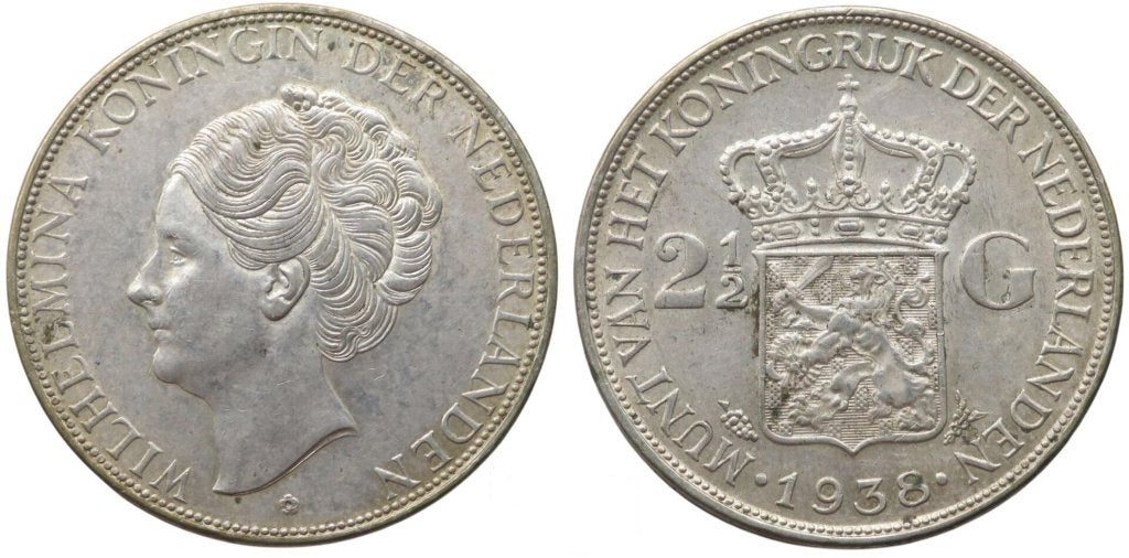 Wilhelmina Rijksdaalder 1938 – Zilver – Grof Haar – Prachtig, Postzegels en Munten, Zilver, Ophalen of Verzenden, Koningin Wilhelmina