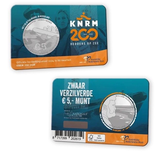 coincard 5 euro KNRM (kwaliteit BU), Postzegels en Munten, Ophalen of Verzenden, Koningin Beatrix, Euro's
