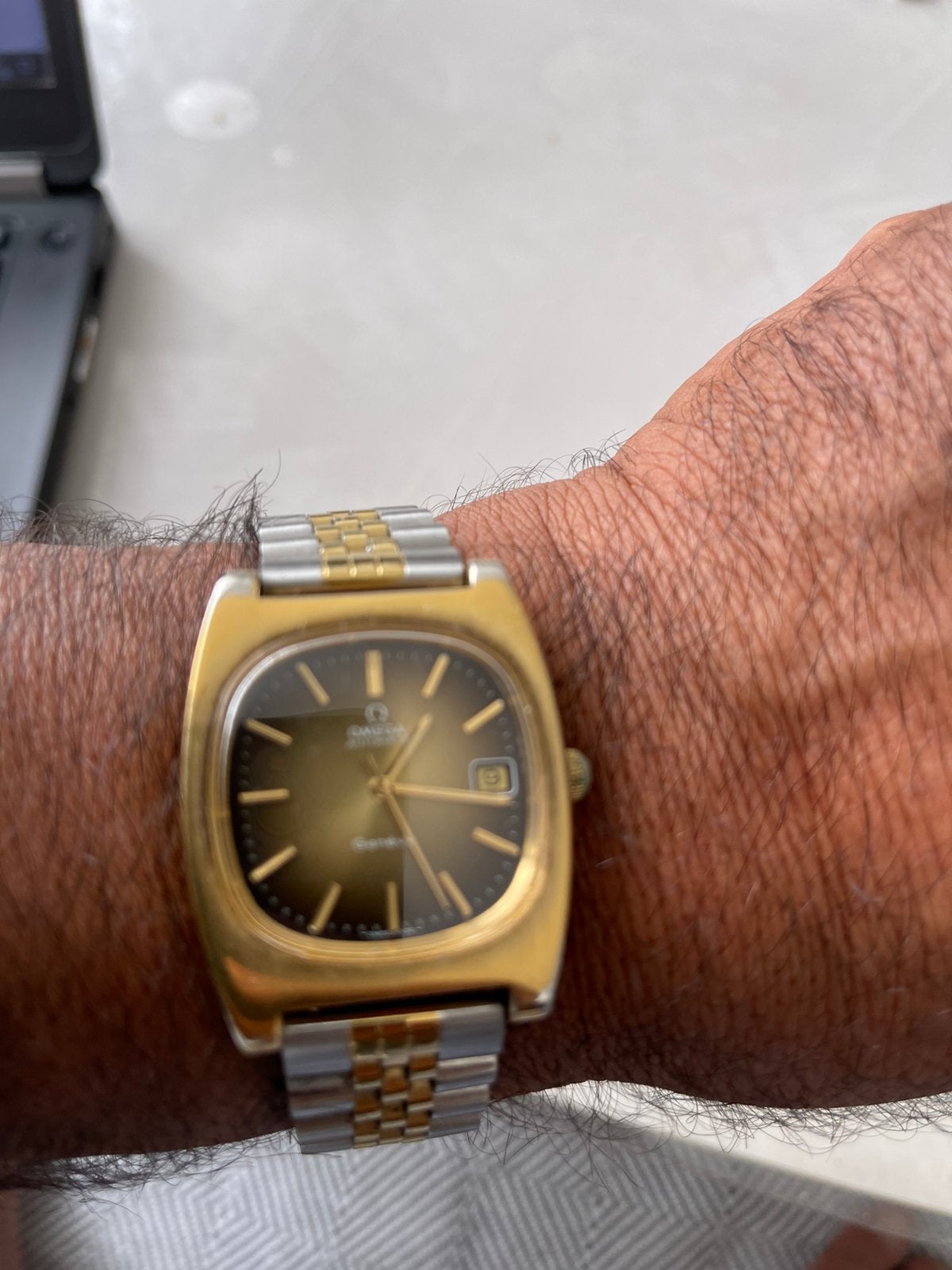 ANTIEKE OMEGA GENEVE HEREN, Sieraden, Tassen en Uiterlijk, Staal, Met bandje, Polshorloge, Omega
