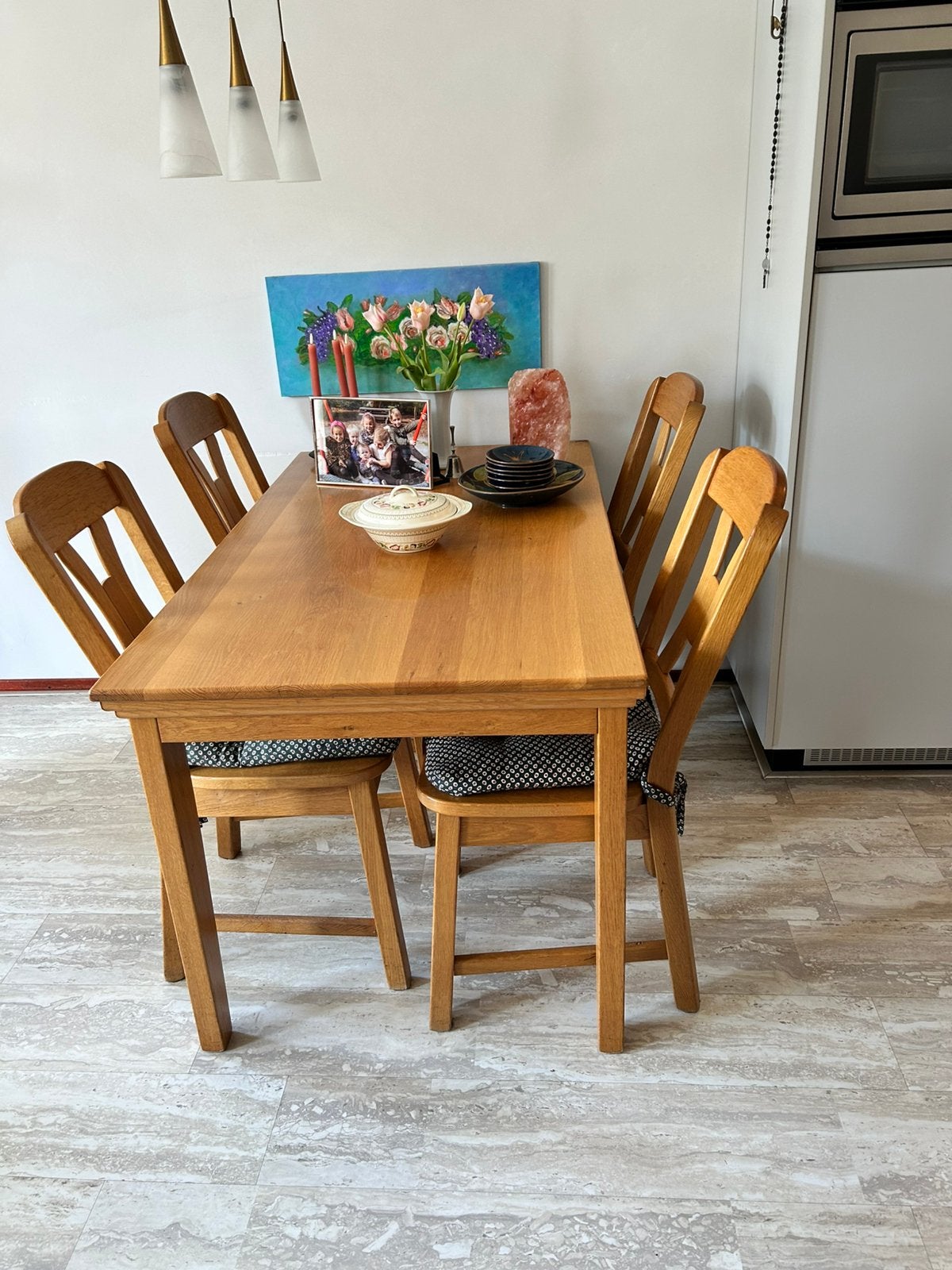 Eethoek Licht Eiken, Huis en Inrichting, Complete eetkamers, Ophalen of Verzenden, Gebruikt, Klassiek, 4 tot 6 stoelen