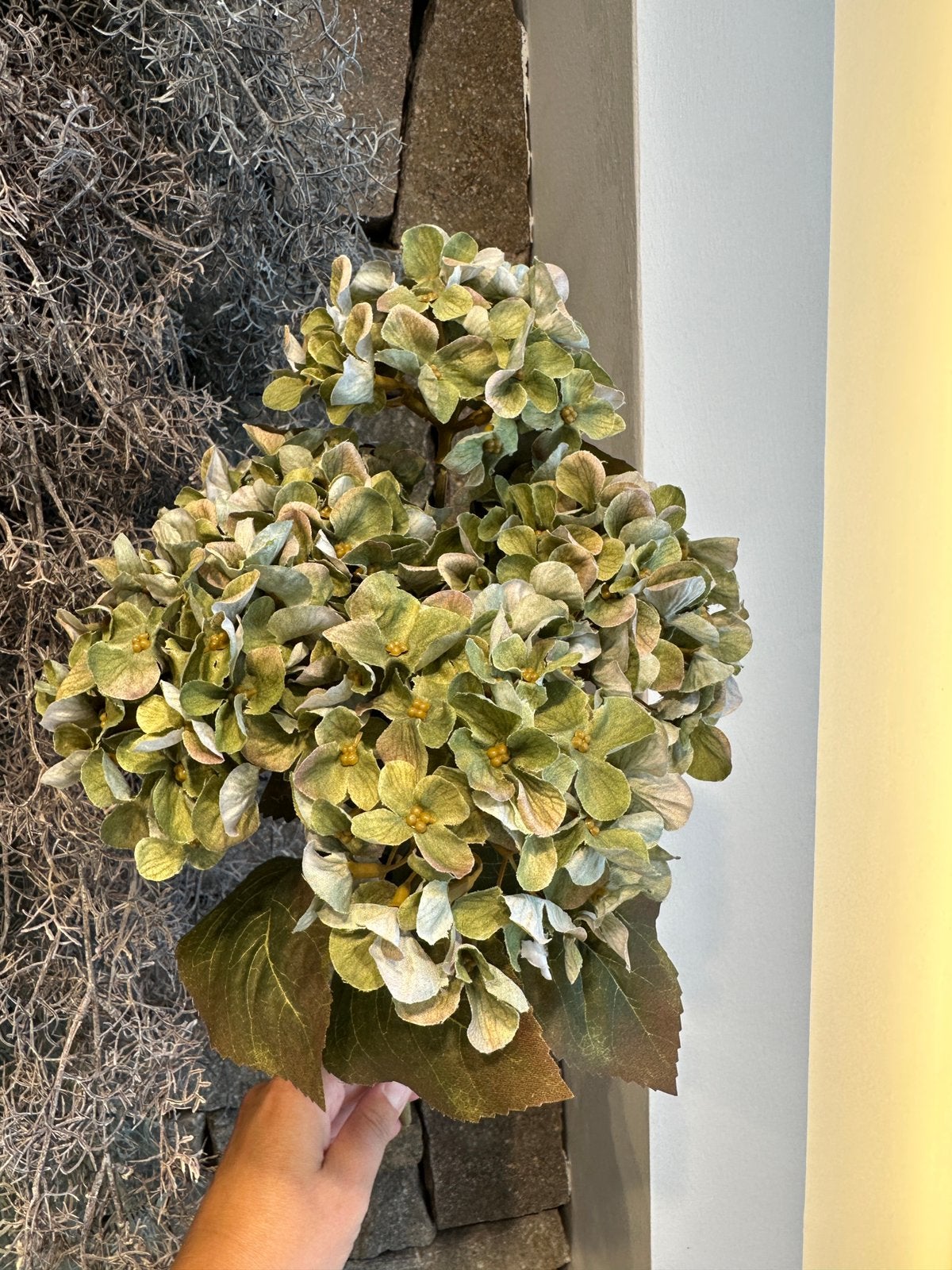 Kunstbloem Hortensia groen, Binnen, 40 cm, Groen, .