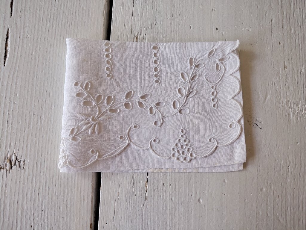 Mooi, stoffen mapje - broderie, wit, Wit, Nieuw, Ophalen of Verzenden, Katoen