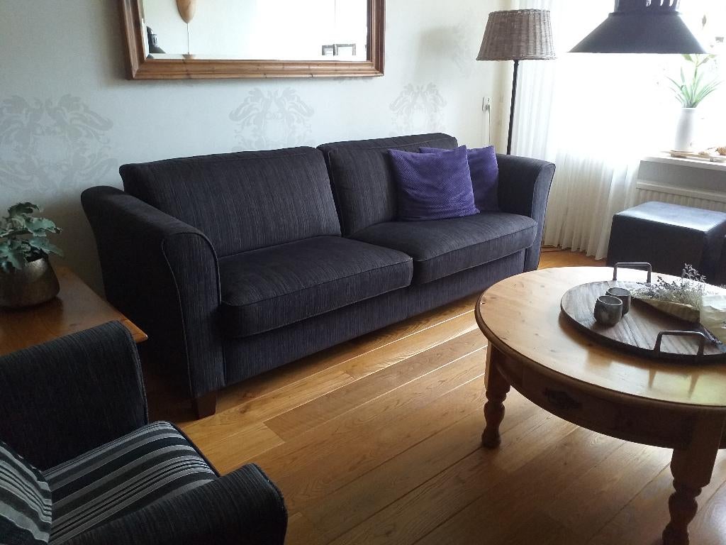 Bank met 2 stoelen, Huis en Inrichting, Ophalen, Gebruikt, Driepersoons, 75 tot 100 cm