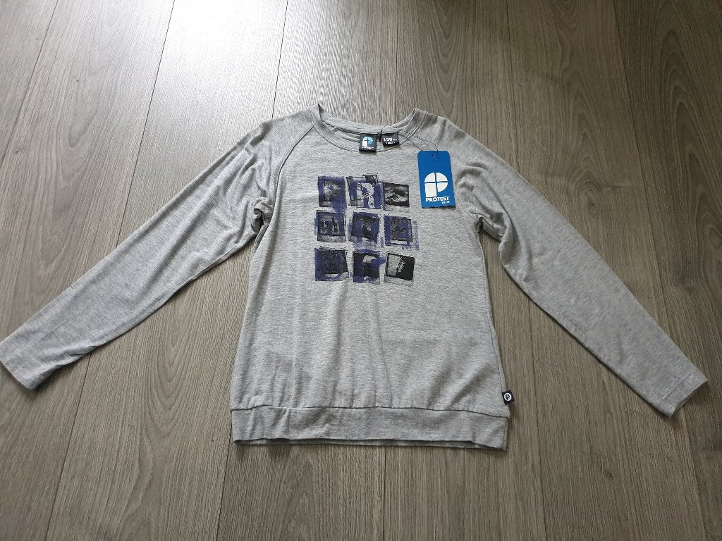 PROTEST grijs shirt met opdruk maat 128 *nieuw* ~ TH2029, Kinderen en Baby's, Protest, Meisje, Nieuw, Ophalen of Verzenden