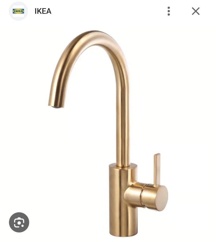 IKEA Delsjön Keukenkraan Goudkleurig (messing) Nieuw in Doos, Ophalen of Verzenden, Nieuw, Rvs, Kraan