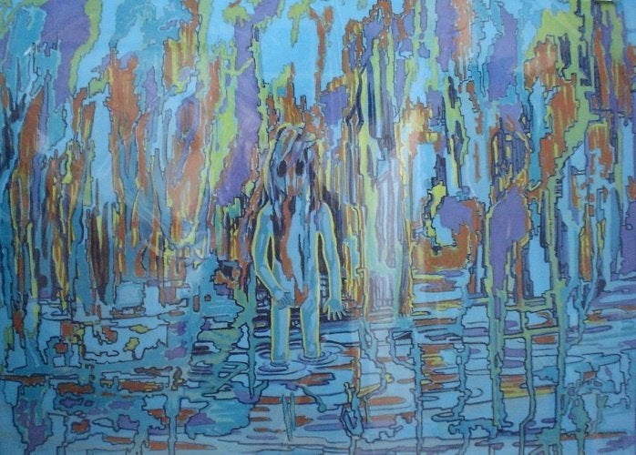 Kunsthandel Gennep - "Verdwaald", Antiek en Kunst, Ophalen of Verzenden, Papier/karton, Gesigneerd, Gouache