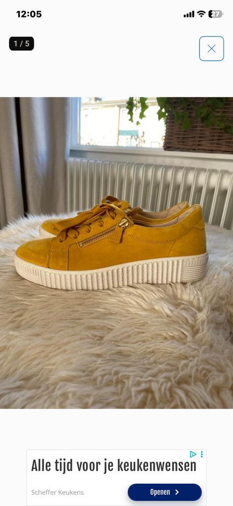 Gabor nieuwe sneakers maat 38, Geel, Nieuw, Ophalen of Verzenden, Sneakers of Gympen