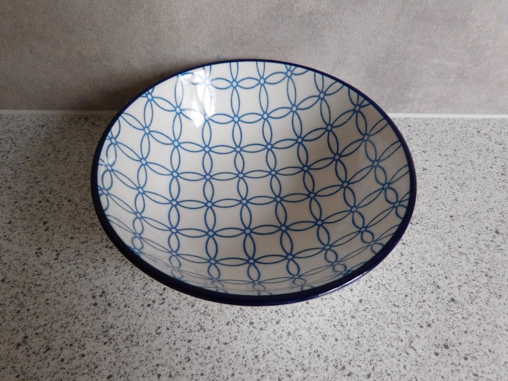 Schaal  11 cm. Cirkel Blauw Loft, Overige merken, Ophalen of Verzenden, Overige stijlen, Porselein