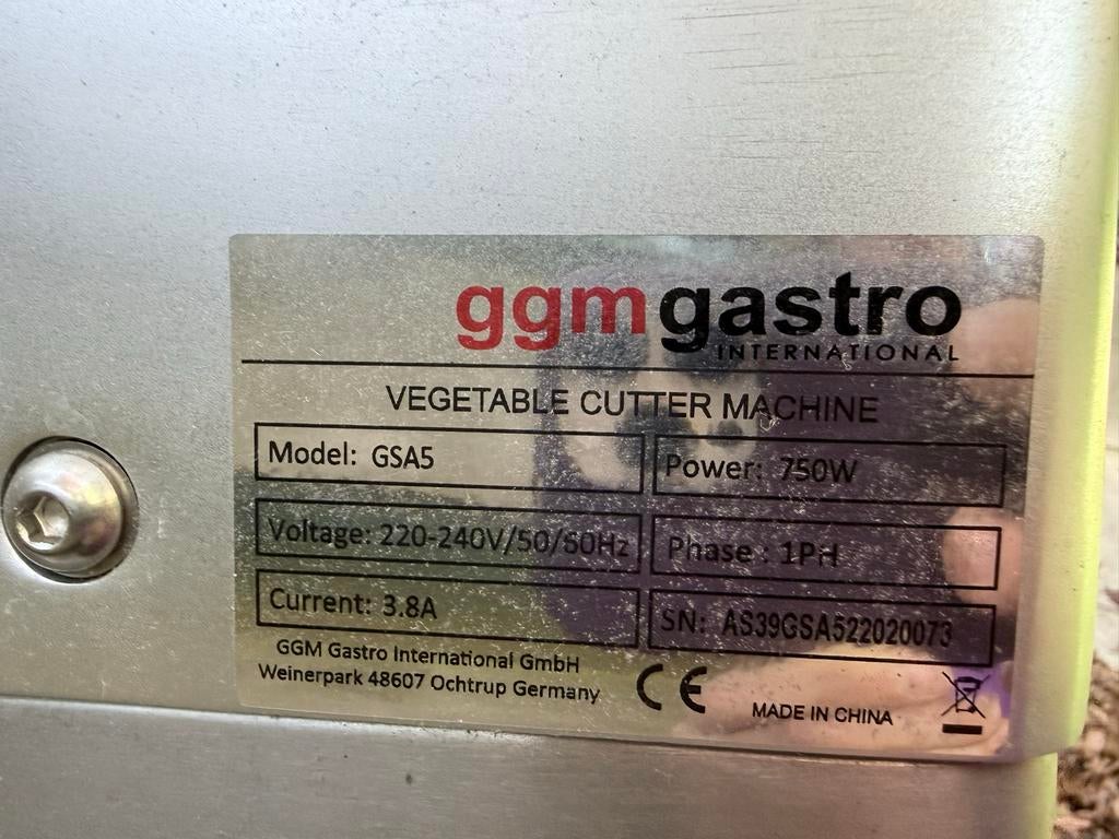 GGM Gastro GSA5 Groentesnijder - Professioneel, Minder dan 1 liter, Ophalen, Zo goed als nieuw, 1 snelheid