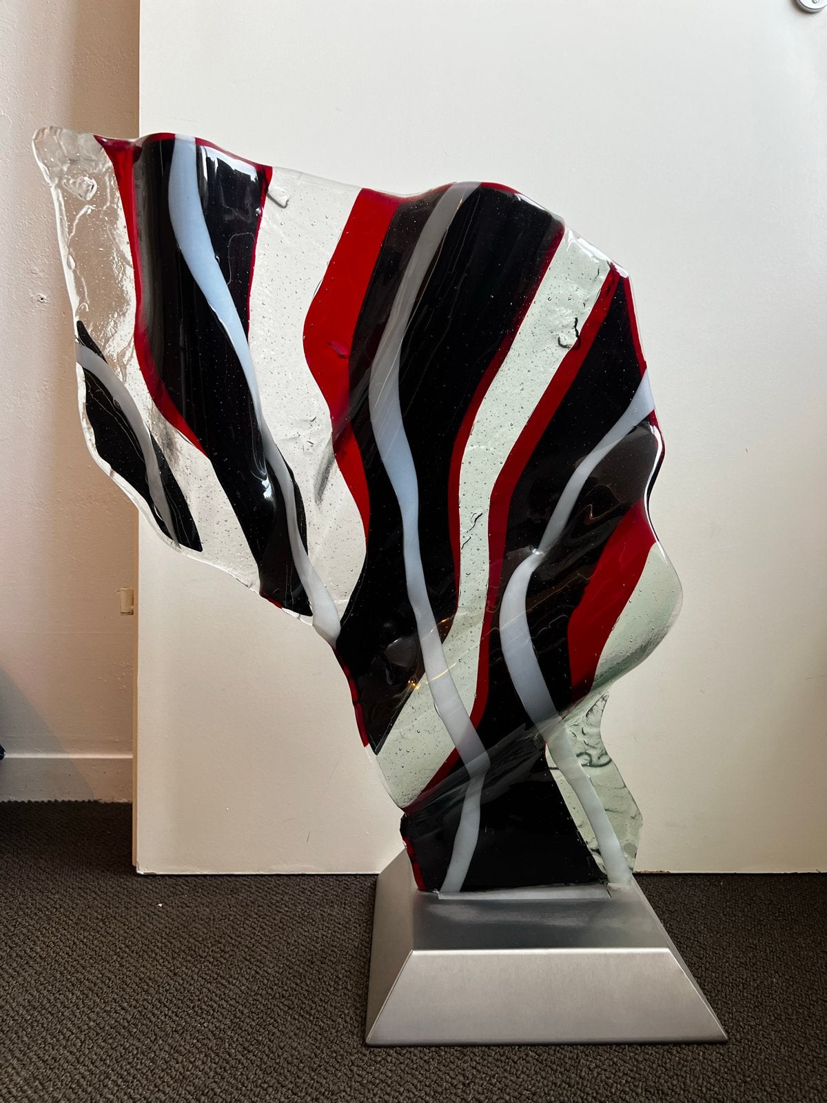 Glazen sculptuur van Jan Pascal Bloos, Glas, Ophalen of Verzenden, Handgemaakt, 20 - 50 cm