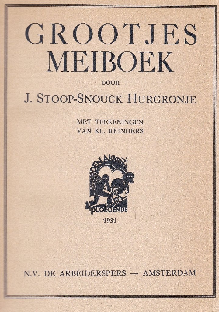 Stoop-Snouck Hurgronje, J. - Grootjes meiboek  (1931)  , Ophalen of Verzenden