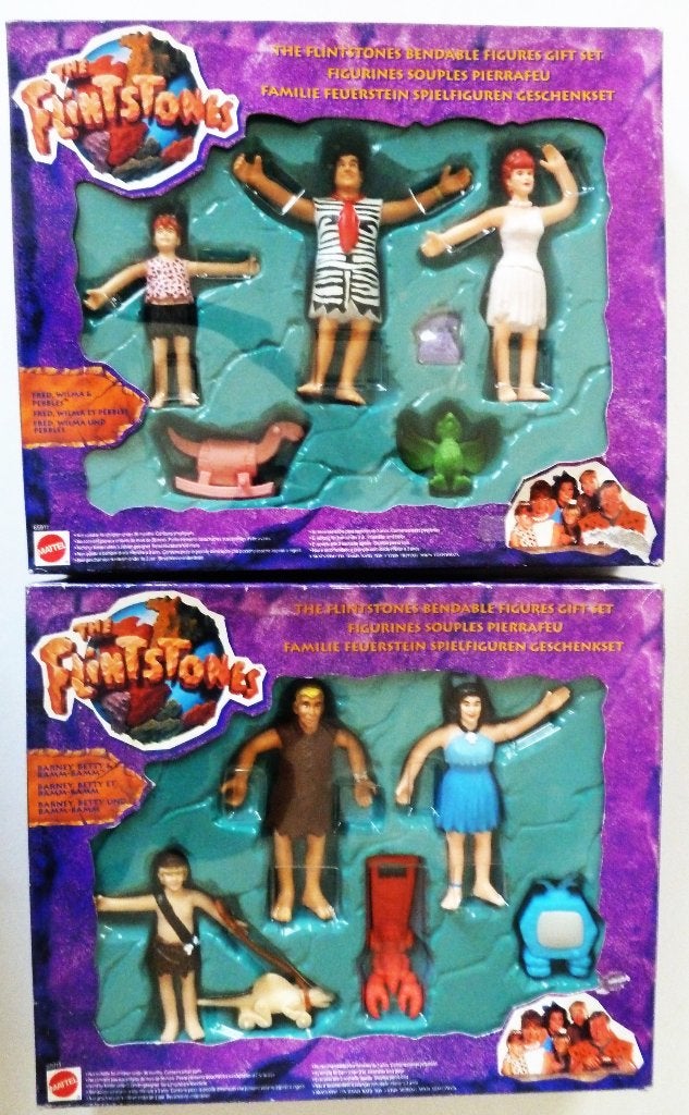 Flintstones 2 sets Mattel Bendable Figures Gift Set 1993, Ophalen of Verzenden, Zo goed als nieuw, Film, Actiefiguur of Pop