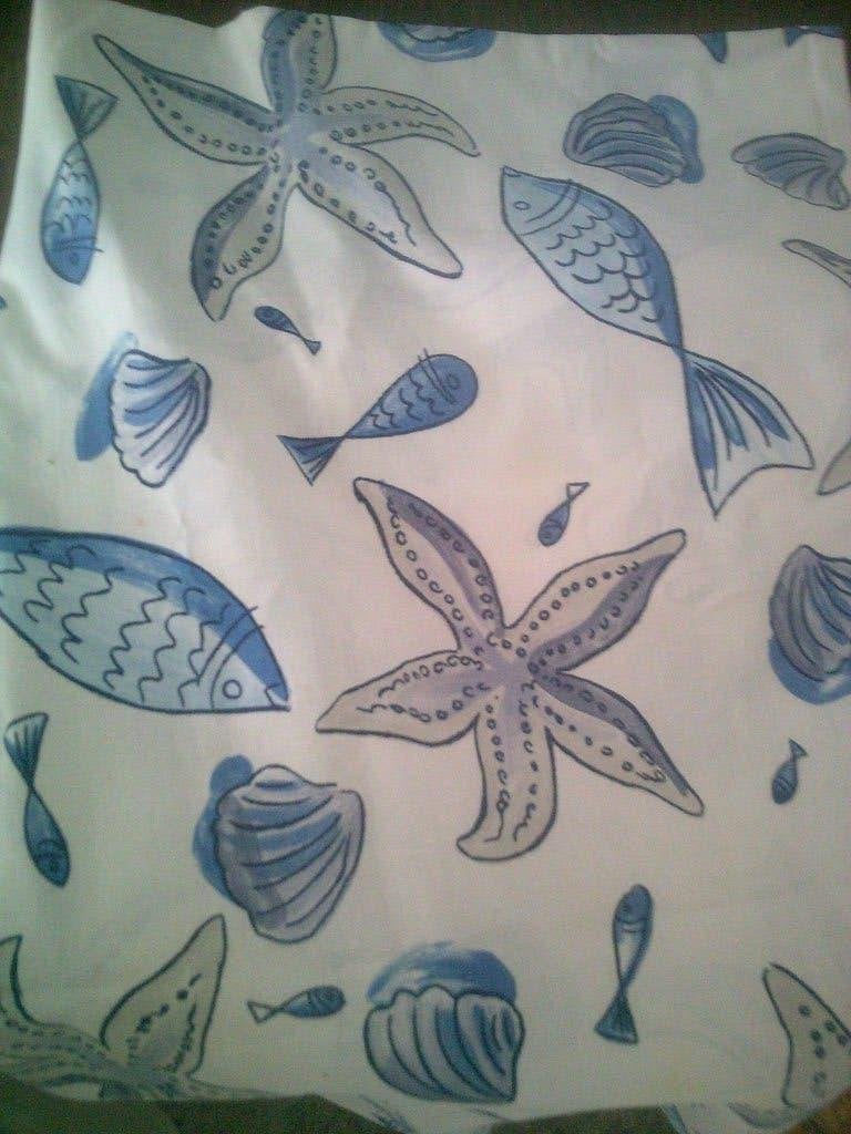 Tafelkleed Zeemotief, Verzenden, Blauw, Katoen, 155 cm