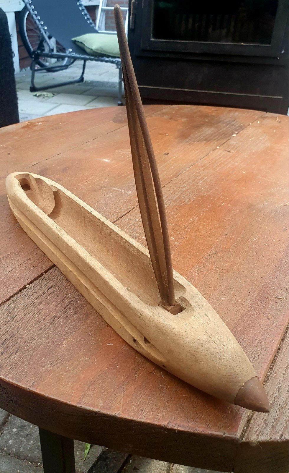 Antieke West-Duitse schietspoel (38 cm) - Vintage decoratie, Ophalen of Verzenden