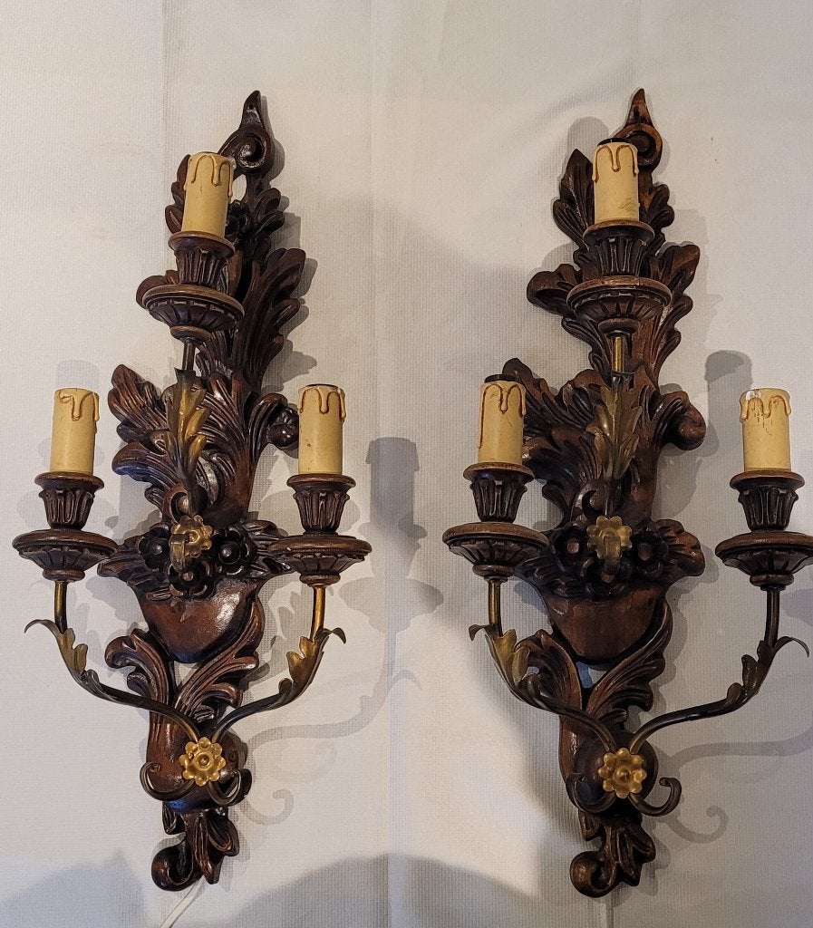 stel prachtige hanglampen met kaarsen, Gebruikt, Bruin, Ophalen of Verzenden, Hout