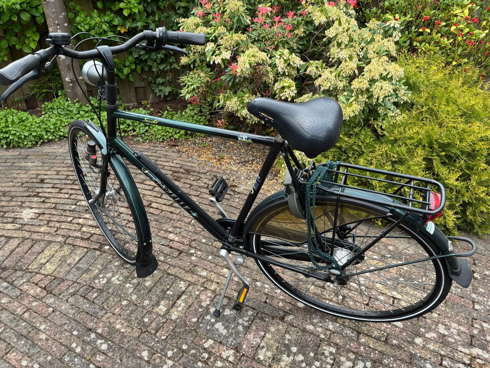Gazelle Touche herenfiets - Groen - Goede staat, Ophalen, Velgrem, Versnellingen, Gazelle