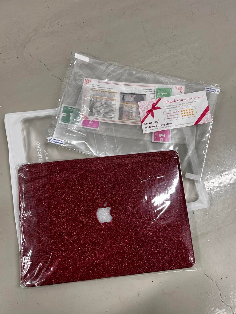 Rode glitter hardcase voor MacBook Pro 13 inch (nieuw), Computers en Software, Laptophoezen, Nieuw, 13 inch, Ophalen of Verzenden