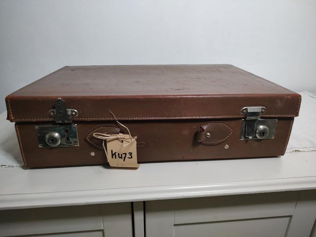 K473 VINTAGE jaren 50 koffer van kunstleder, Sieraden, Tassen en Uiterlijk, Overige materialen, Gebruikt, 50 tot 60 cm, -