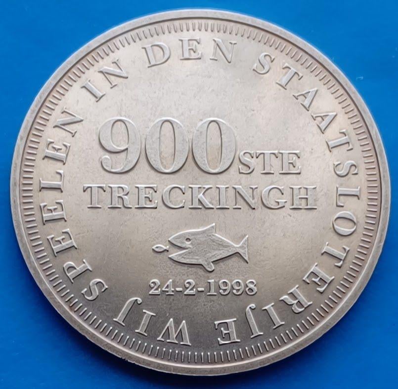 Penning 900ste TRECKINGH Staatsloterij - 1998, Verzenden, Overige materialen, Nederland
