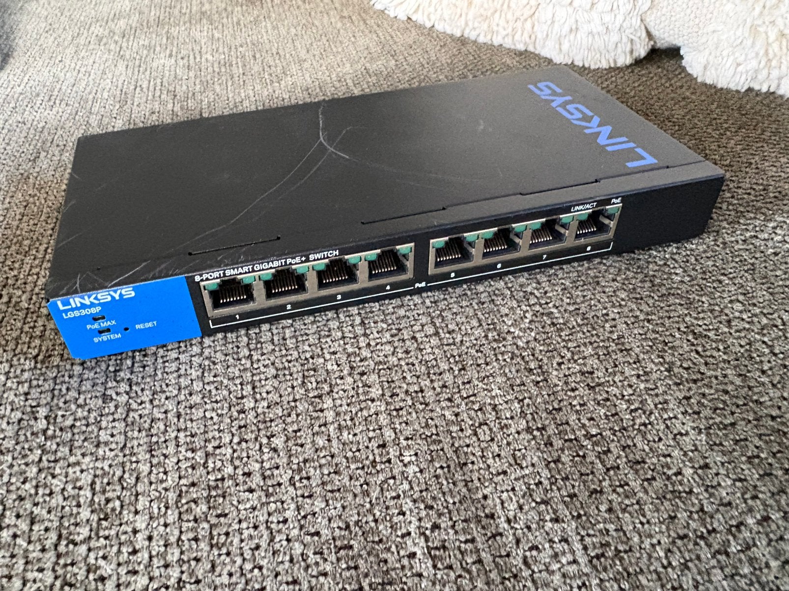 Linksys LGS308P Smart Gigabit PoE+ Switch 8-poorts Smart, Ophalen of Verzenden, Zo goed als nieuw