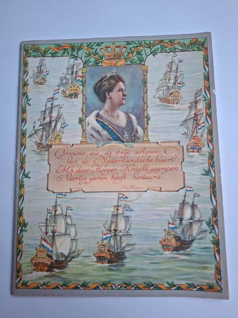Koningshuis Koningin Wilhelmina jubileum, Antiek en Kunst, Antiek | Boeken en Bijbels, Ophalen of Verzenden
