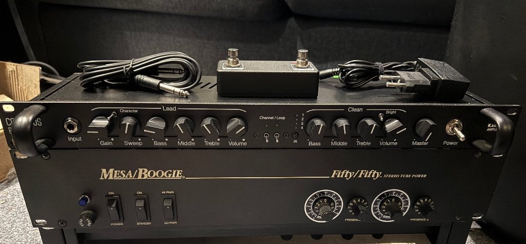 Mesa 50/50 + Kartakau Colossus TE KOOP!, Ophalen, Gebruikt, Gitaar, Minder dan 50 watt