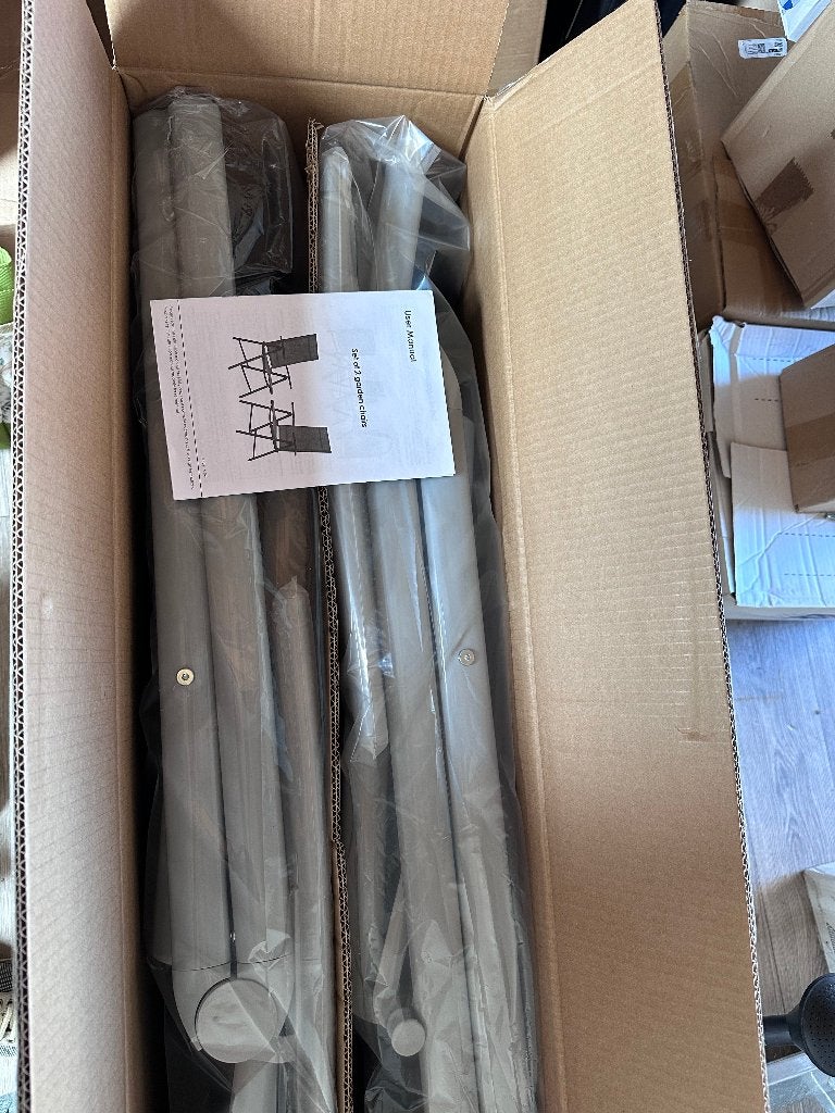 Aluminium tuinstoel/klapstoel LIFERUN set 6 stuks, Ophalen, Nieuw, Aluminium, Verstelbaar