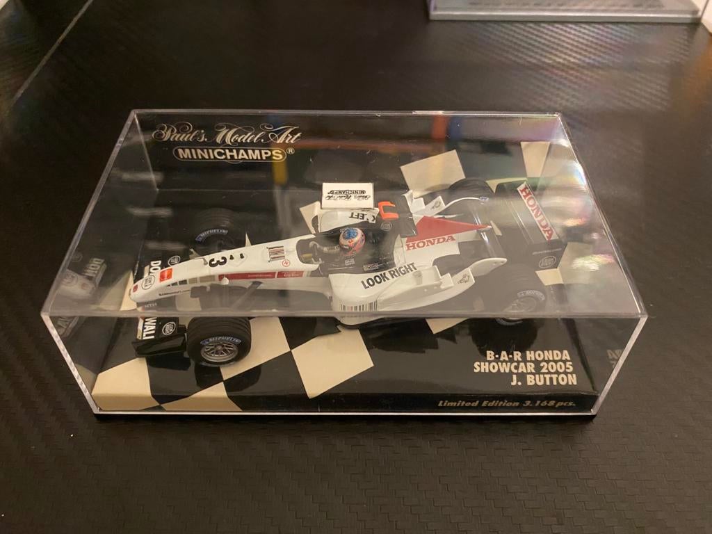 B.A.R Honda Showcar 2005 Jenson Button, Ophalen of Verzenden, Zo goed als nieuw, Auto, MiniChamps