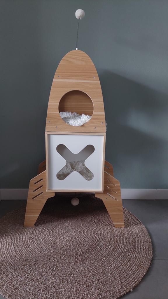 Kattenkrabpaal Raket van Hout, Dieren en Toebehoren, Katten en Kittens | Overige Katten, Poes