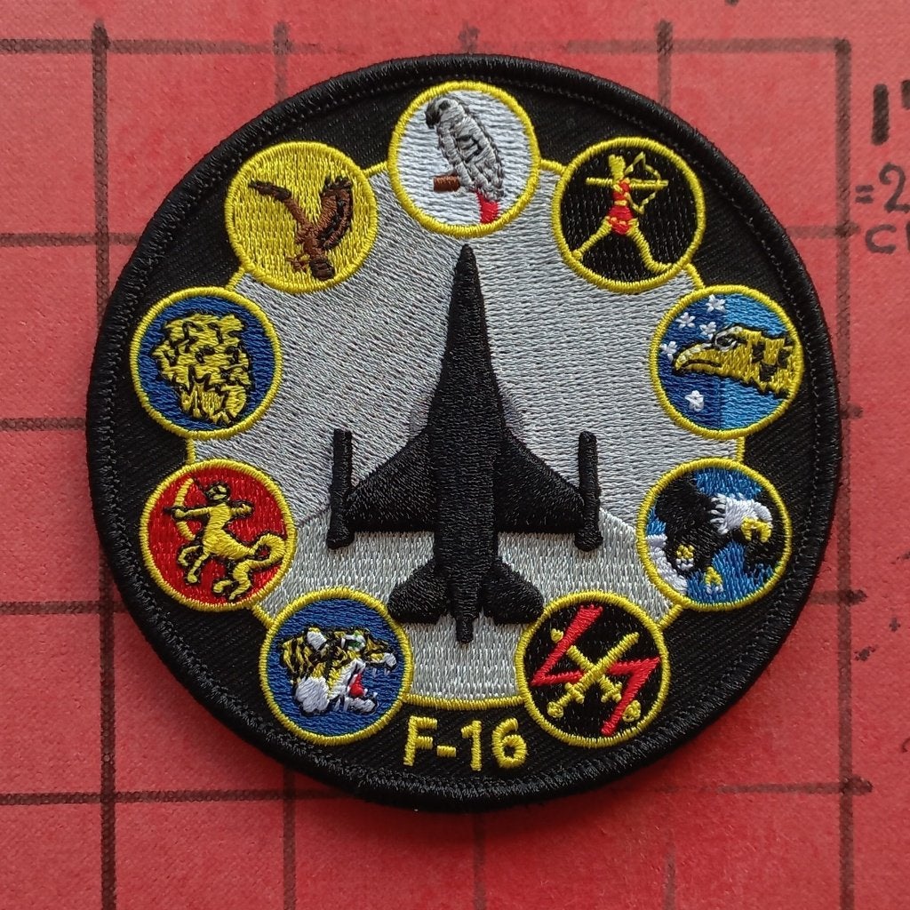 KLU LUCHTMACHT PATCH EMBLEEM F-16 ALLE KLu SQUADRONS NMM, Verzamelen, Ophalen of Verzenden, Luchtmacht, Nederland, Embleem of Badge