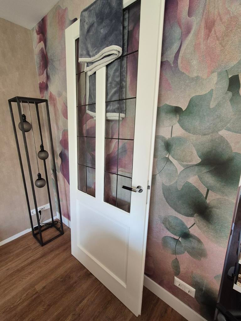 Cando Binnendeur (opdek) met Glas in Lood, Doe-het-zelf en Verbouw, Deuren en Horren, Ophalen, Gebruikt, 80 tot 100 cm, 215 cm of meer