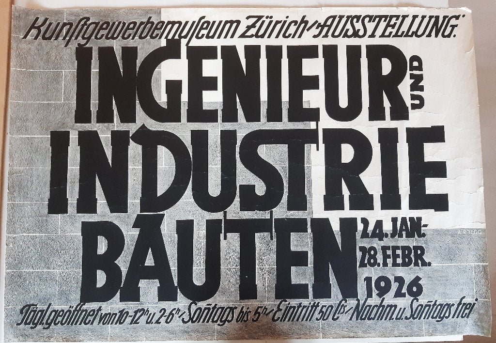 Originele poster Ruegg Industrie Ausstellung 1926, Verzamelen, Posters, Gebruikt, Verzenden, Rechthoekig Liggend, A1 t/m A3