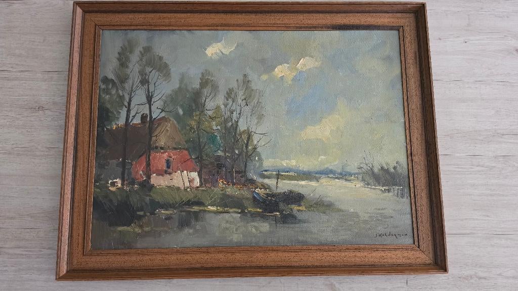 schilderij Jan Kelderman, Boerderij in de Wormer, Antiek en Kunst, Ophalen