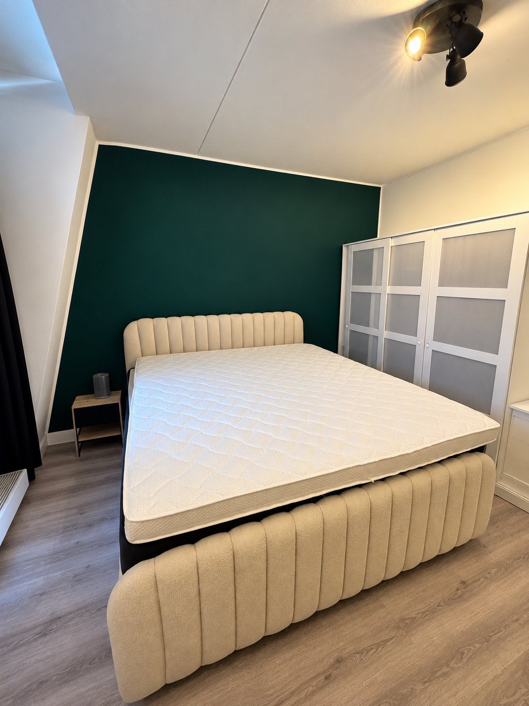 Tweepersoonsbed, Ophalen, Beige, Tweepersoons, Zo goed als nieuw