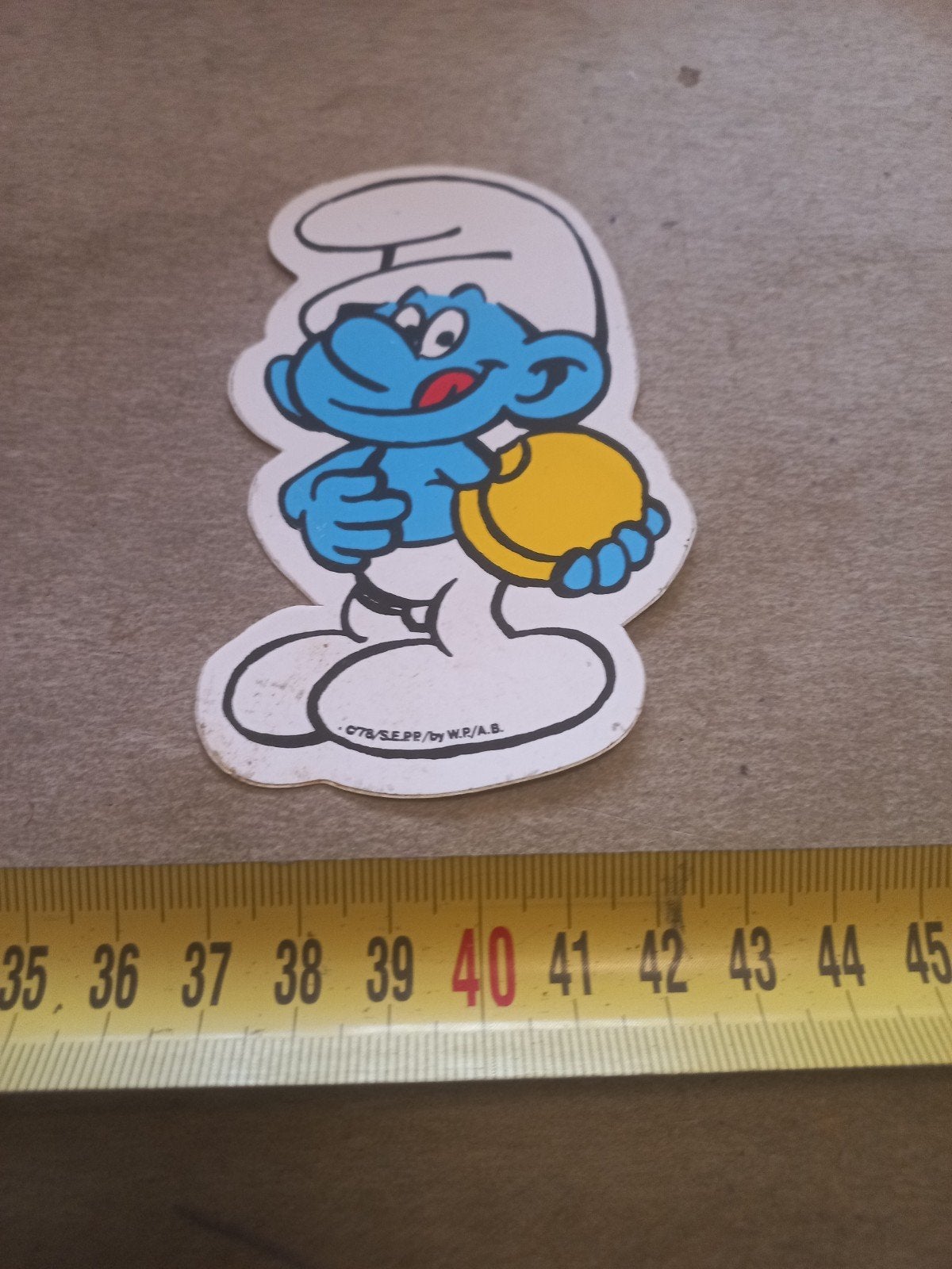 Vintage Smurf sticker - origineel uit 1978, Ophalen of Verzenden, Gebruikt, Overige typen