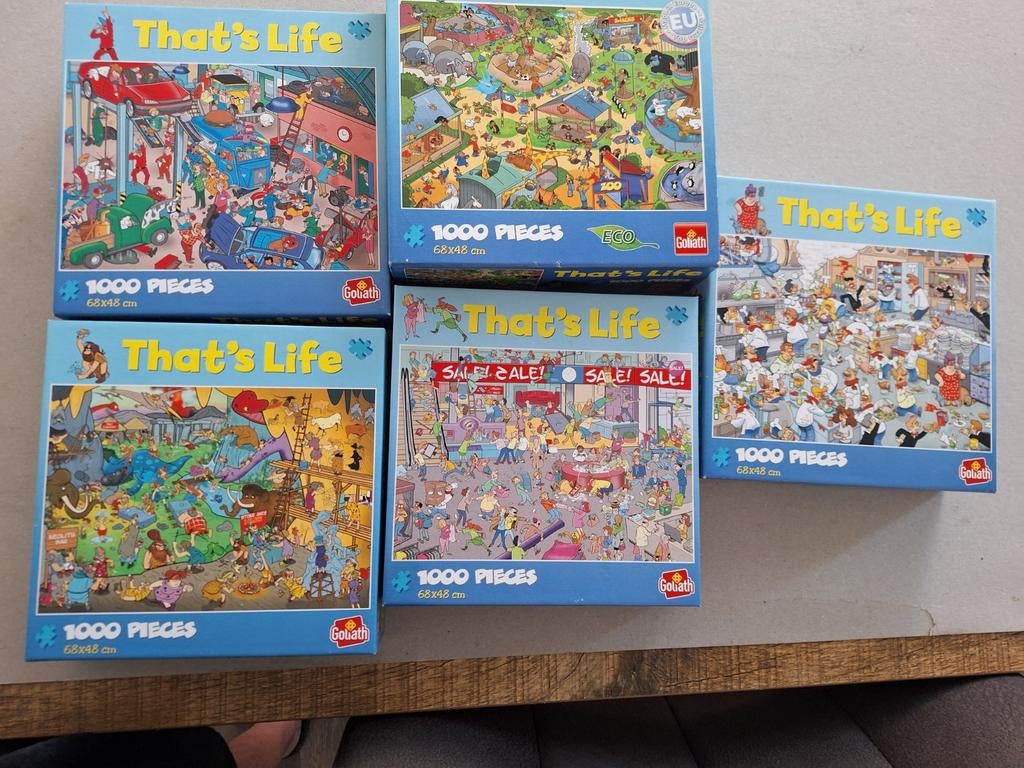 5x that's life puzzels, Ophalen of Verzenden, 500 t/m 1500 stukjes, Zo goed als nieuw